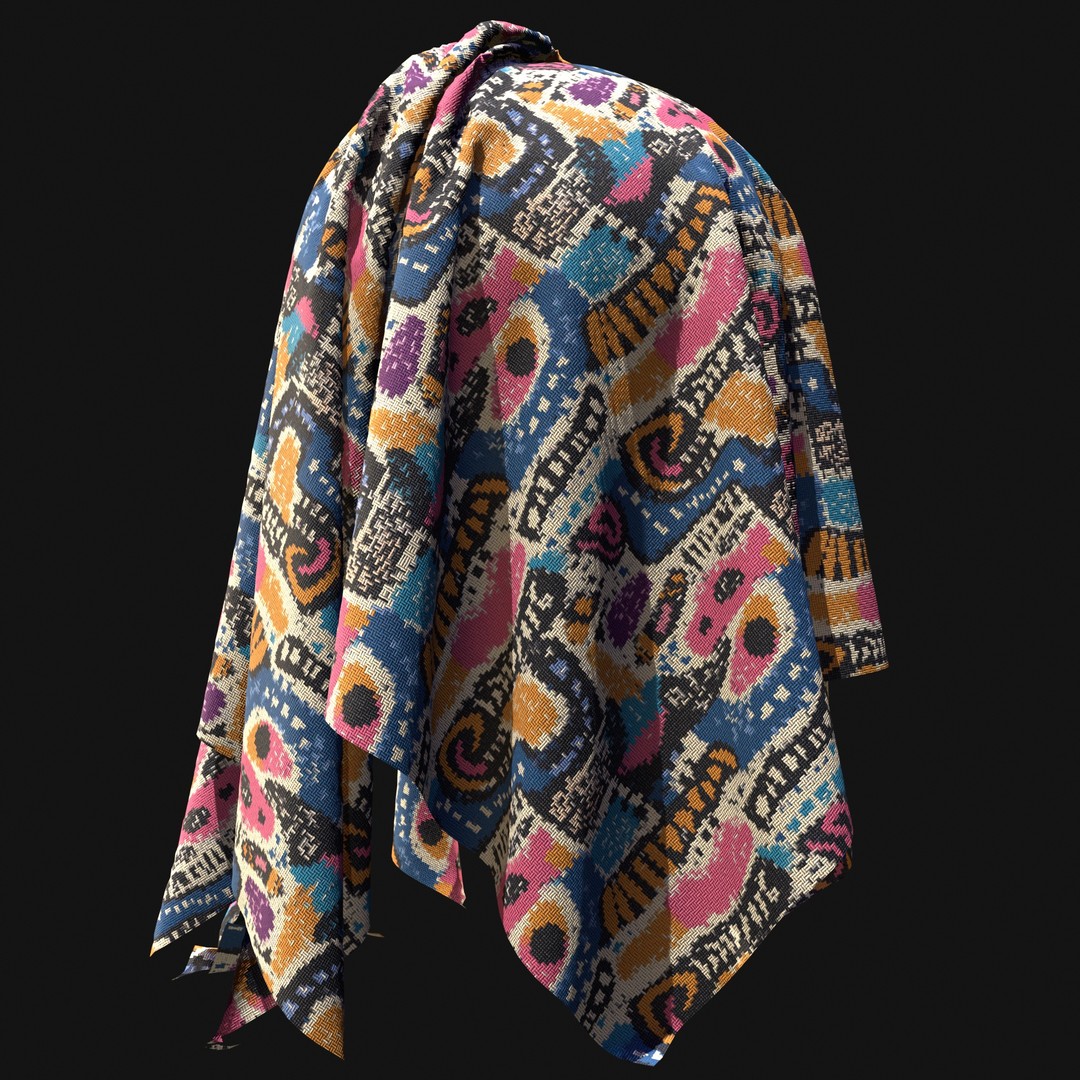 African Pattern Fabric Textures 3D Model – 22 Unique PBR Materials - View 24