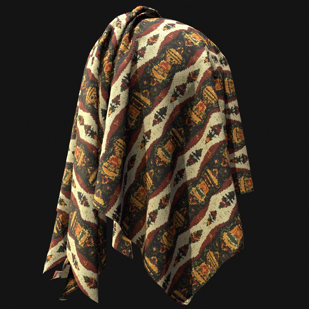 African Pattern Fabric Textures 3D Model – 22 Unique PBR Materials - View 28