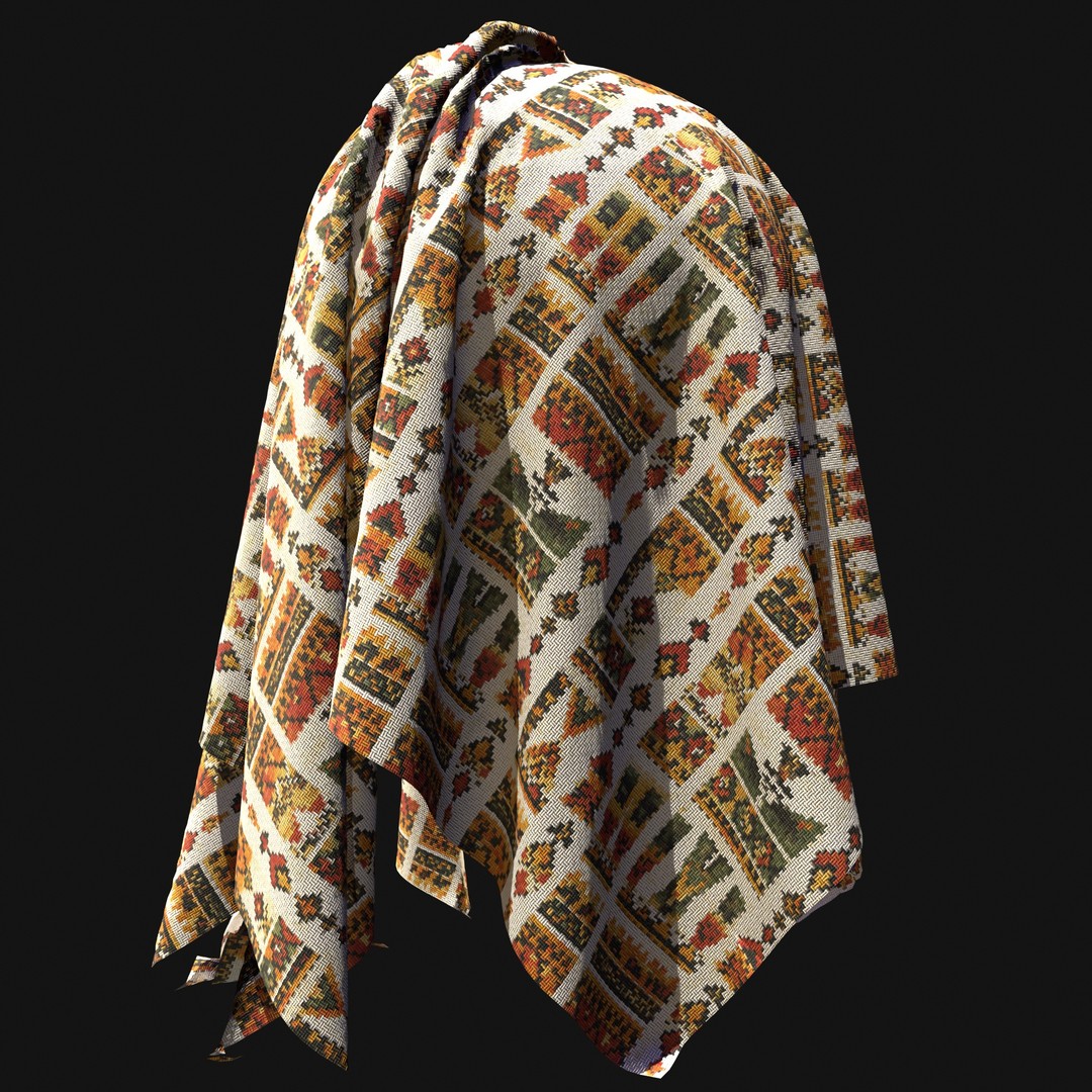 African Pattern Fabric Textures 3D Model – 22 Unique PBR Materials - View 29