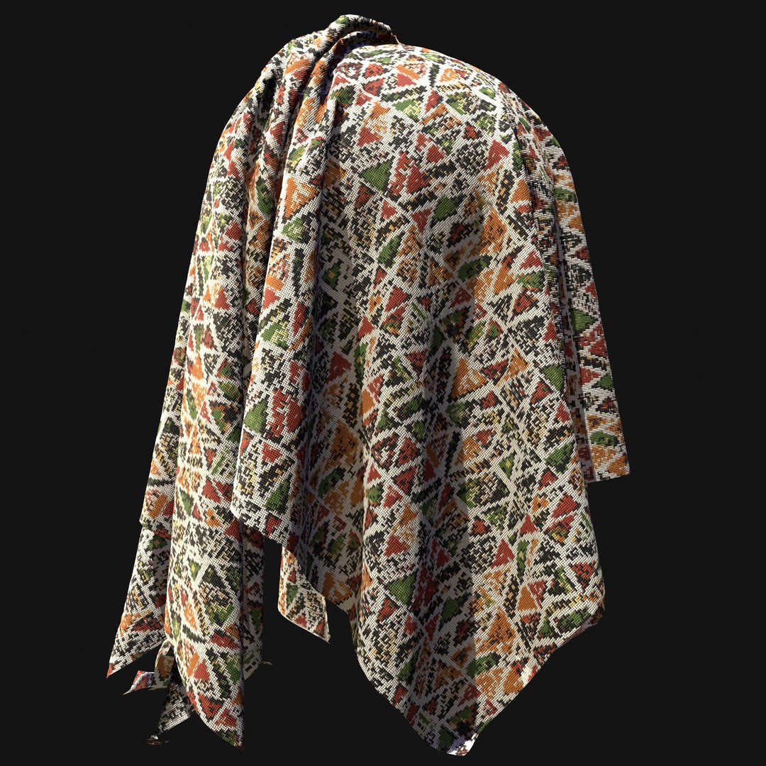African Pattern Fabric Textures 3D Model – 22 Unique PBR Materials - View 30