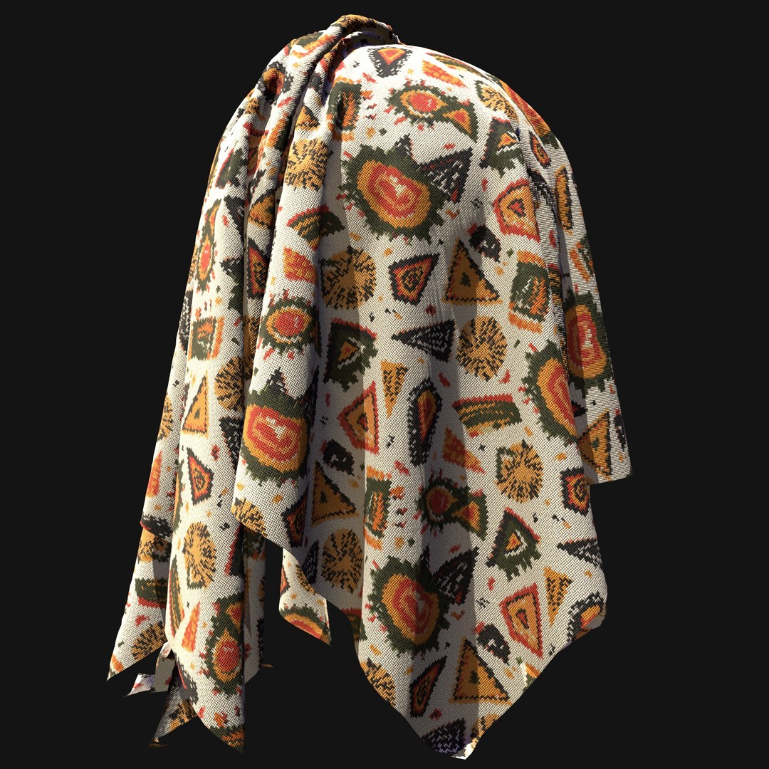 African Pattern Fabric Textures 3D Model – 22 Unique PBR Materials - View 33