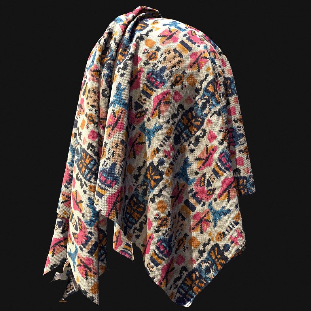 African Pattern Fabric Textures 3D Model – 22 Unique PBR Materials - View 34