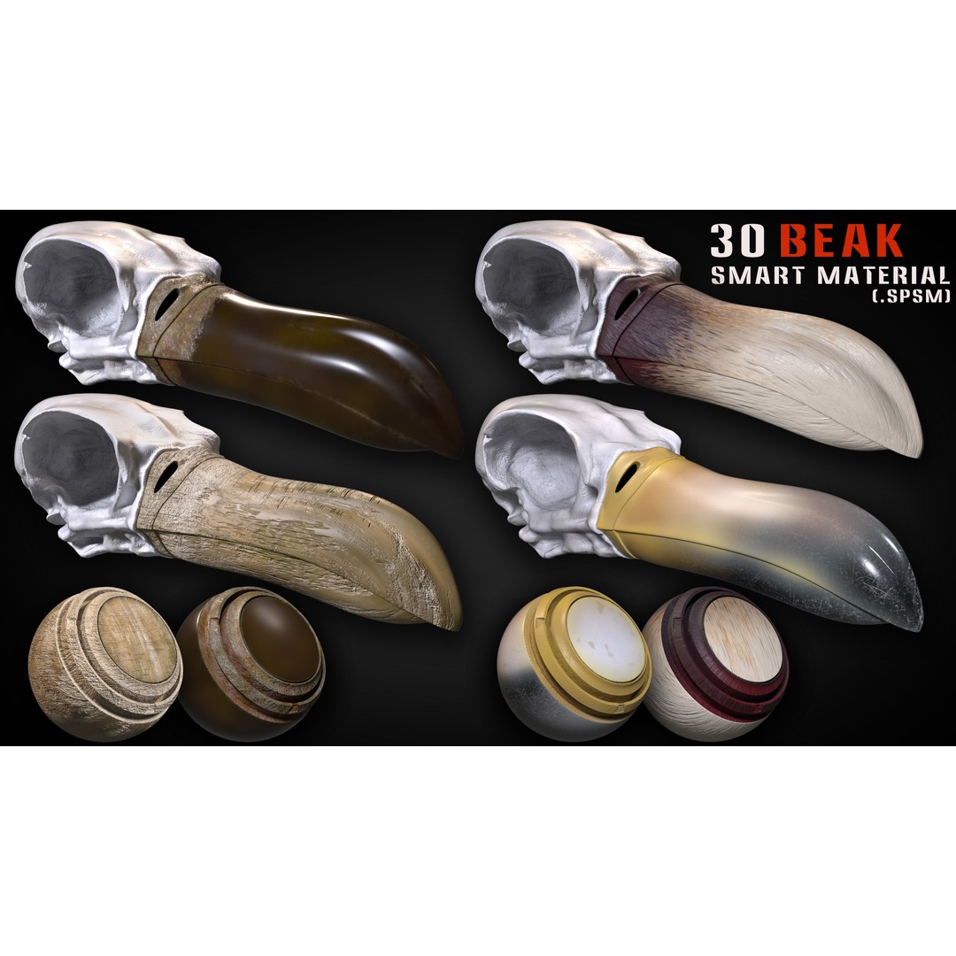 Beak Smart Material 3D Model – 30 High-Quality Textures for Substance Painter - View 11