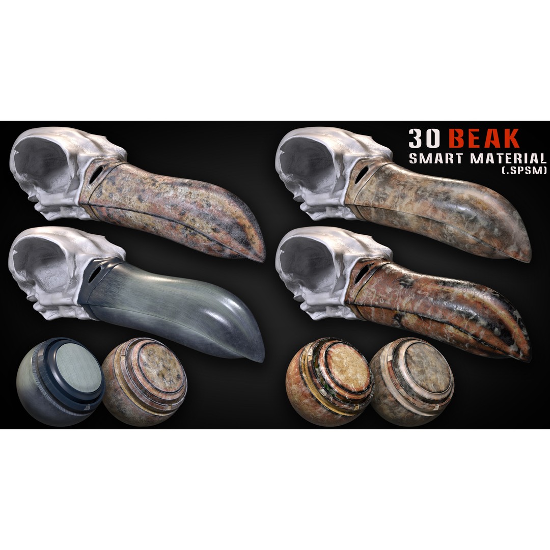 Beak Smart Material 3D Model – 30 High-Quality Textures for Substance Painter - View 13