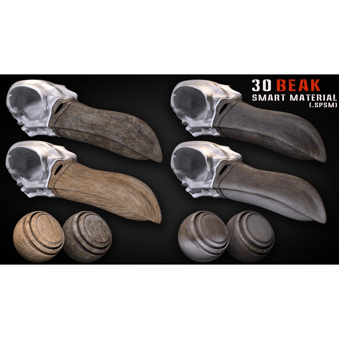 Beak Smart Material 3D Model – 30 High-Quality Textures for Substance Painter - View 3