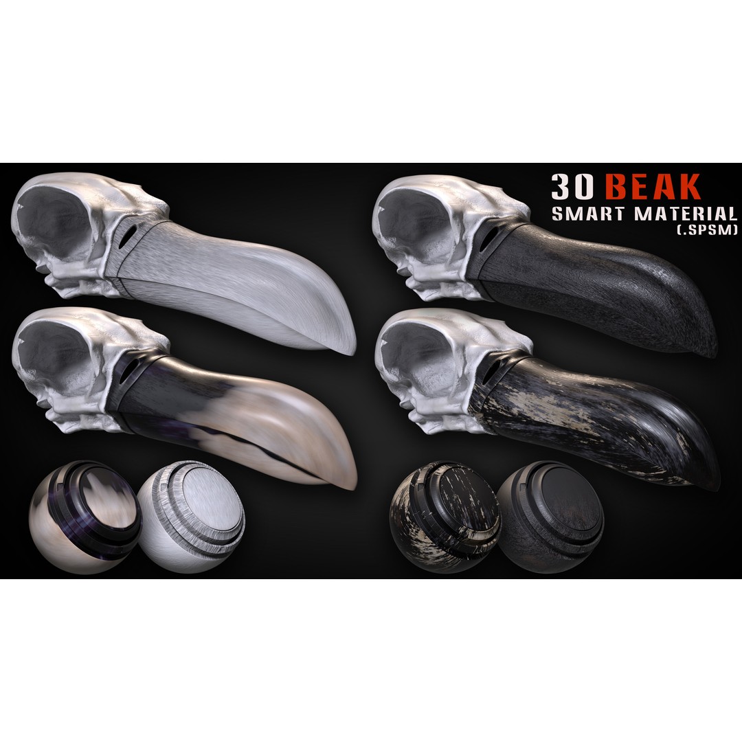 Beak Smart Material 3D Model – 30 High-Quality Textures for Substance Painter - View 5