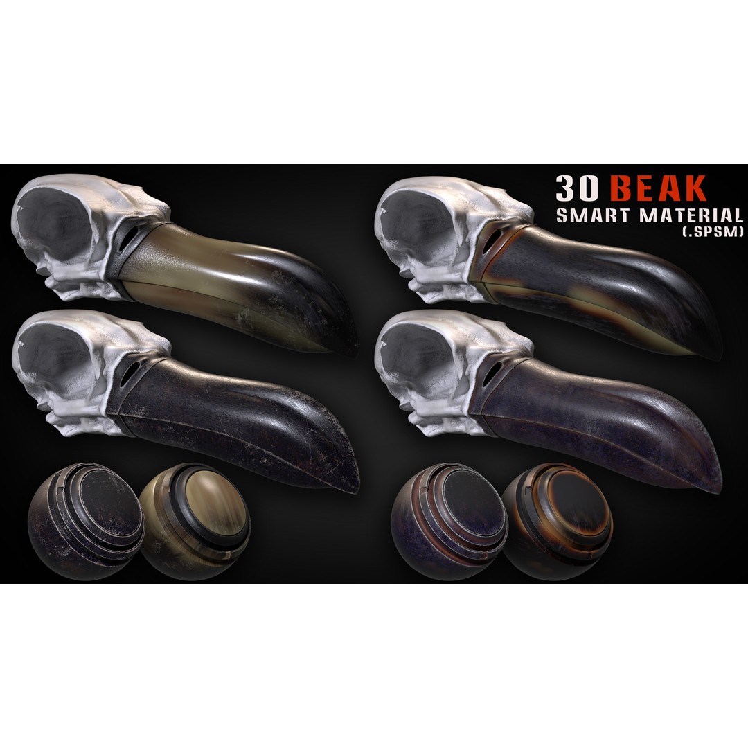 Beak Smart Material 3D Model – 30 High-Quality Textures for Substance Painter - View 7