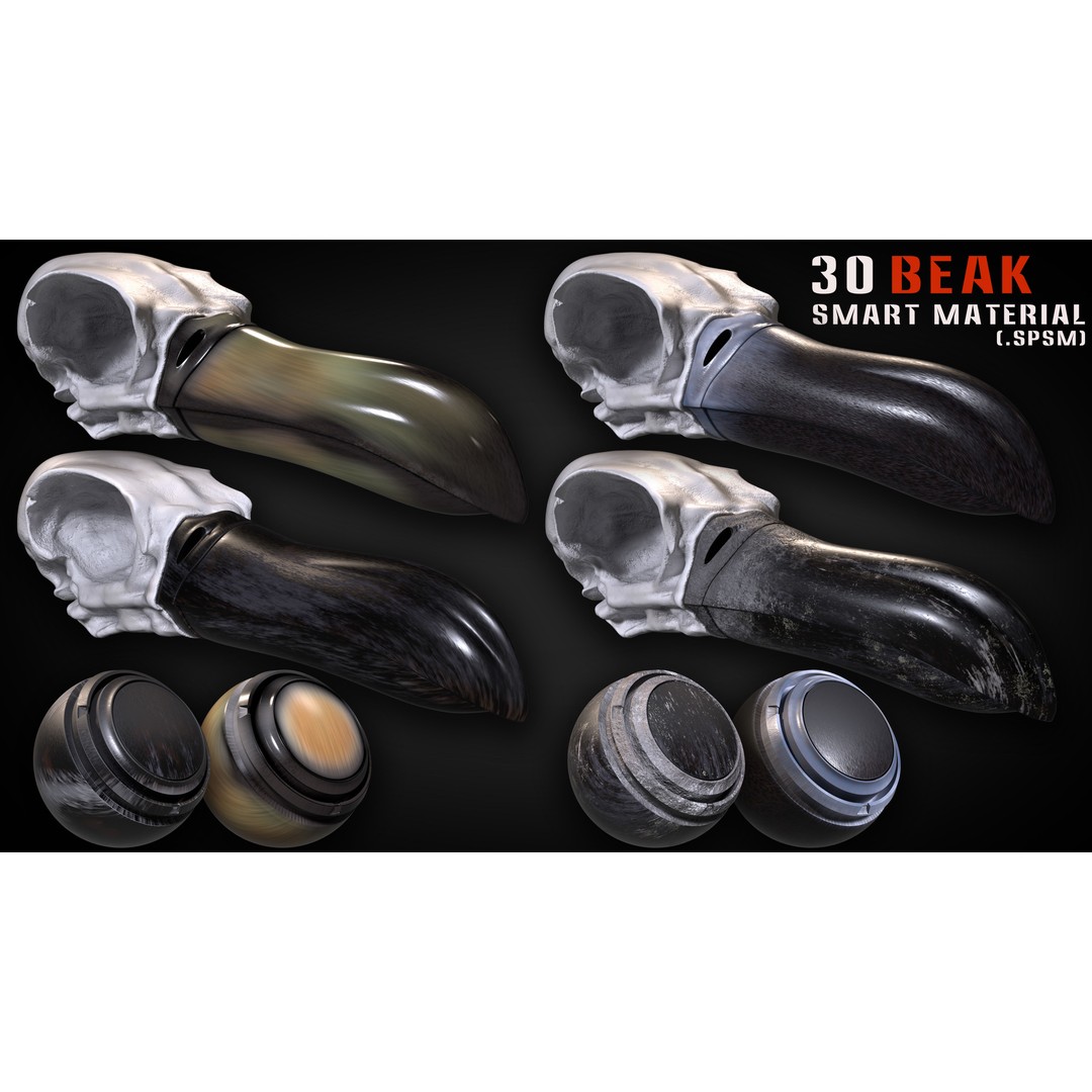 Beak Smart Material 3D Model – 30 High-Quality Textures for Substance Painter - View 9