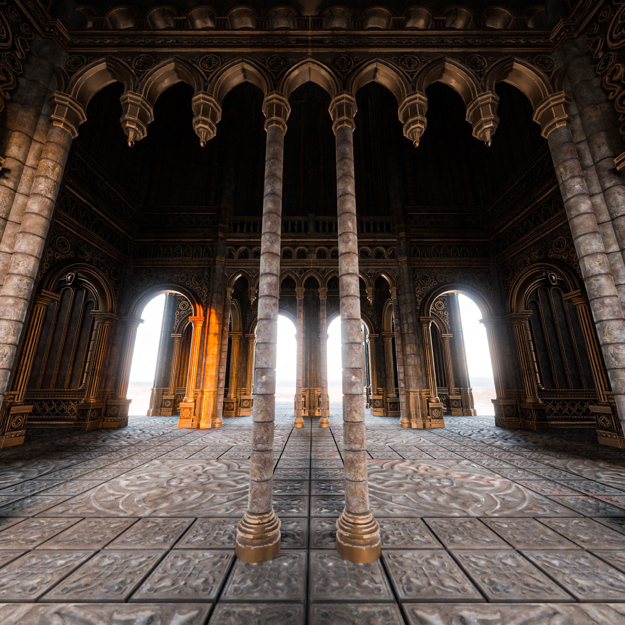 Gothic Modular Building - Low-Poly Game-Ready 3D Model - View 4