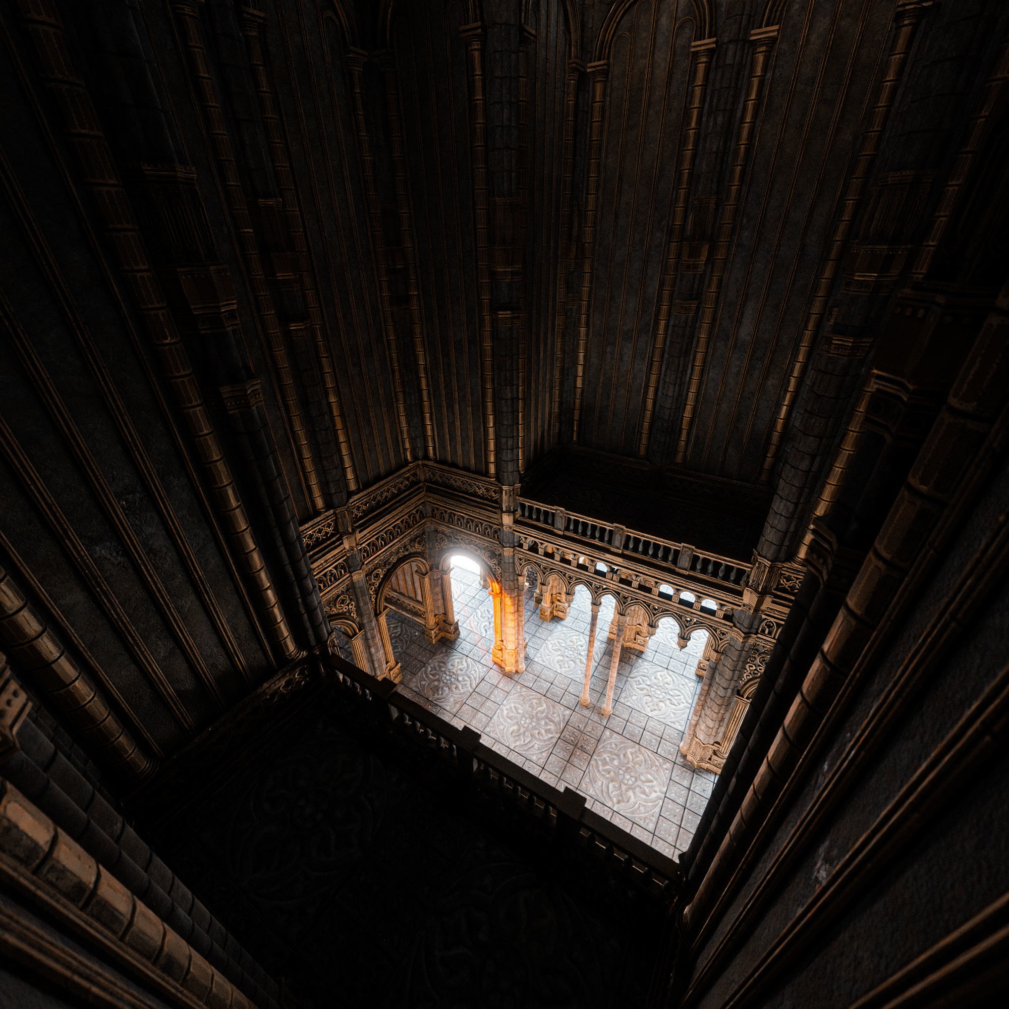 Gothic Modular Building - Low-Poly Game-Ready 3D Model - View 5