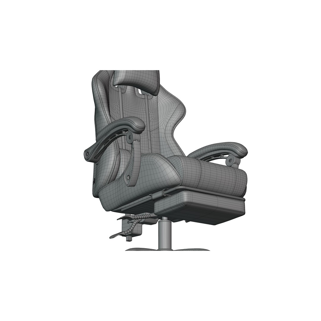 Ergonomic Gaming Chair 3D Model – GTPLAYER Style, PBR Textured, Game Ready - View 7