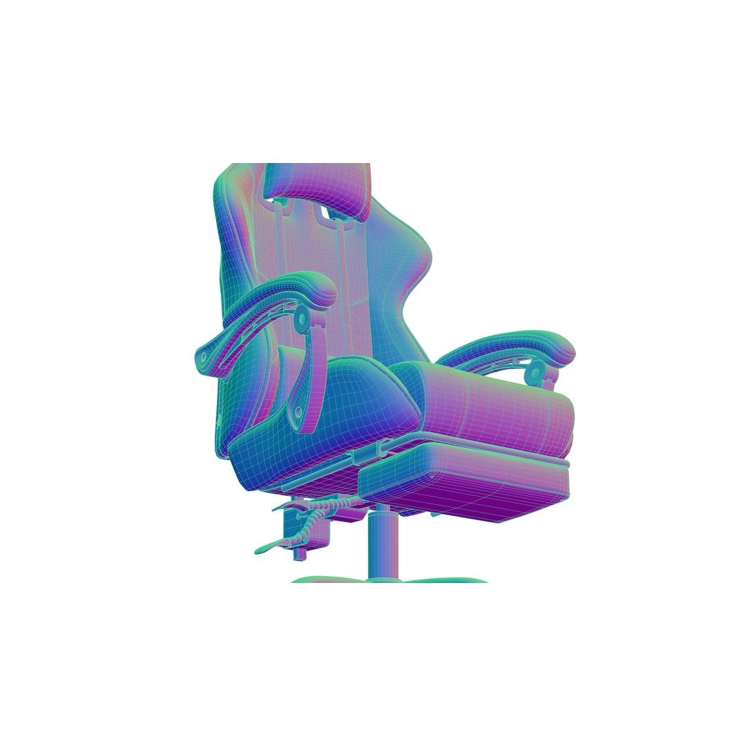 Ergonomic Gaming Chair 3D Model – GTPLAYER Style, PBR Textured, Game Ready - View 8