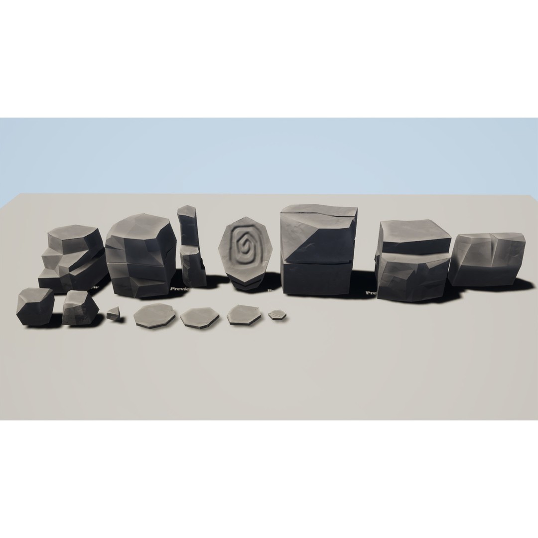 Mobile Game Assets 3D Model – Low Poly Nature Plants and Trees, FBX - View 9