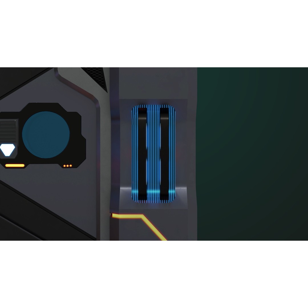 Sci-Fi Door 3D Model – Low Poly PBR Rigged Game Asset, FBX - View 11
