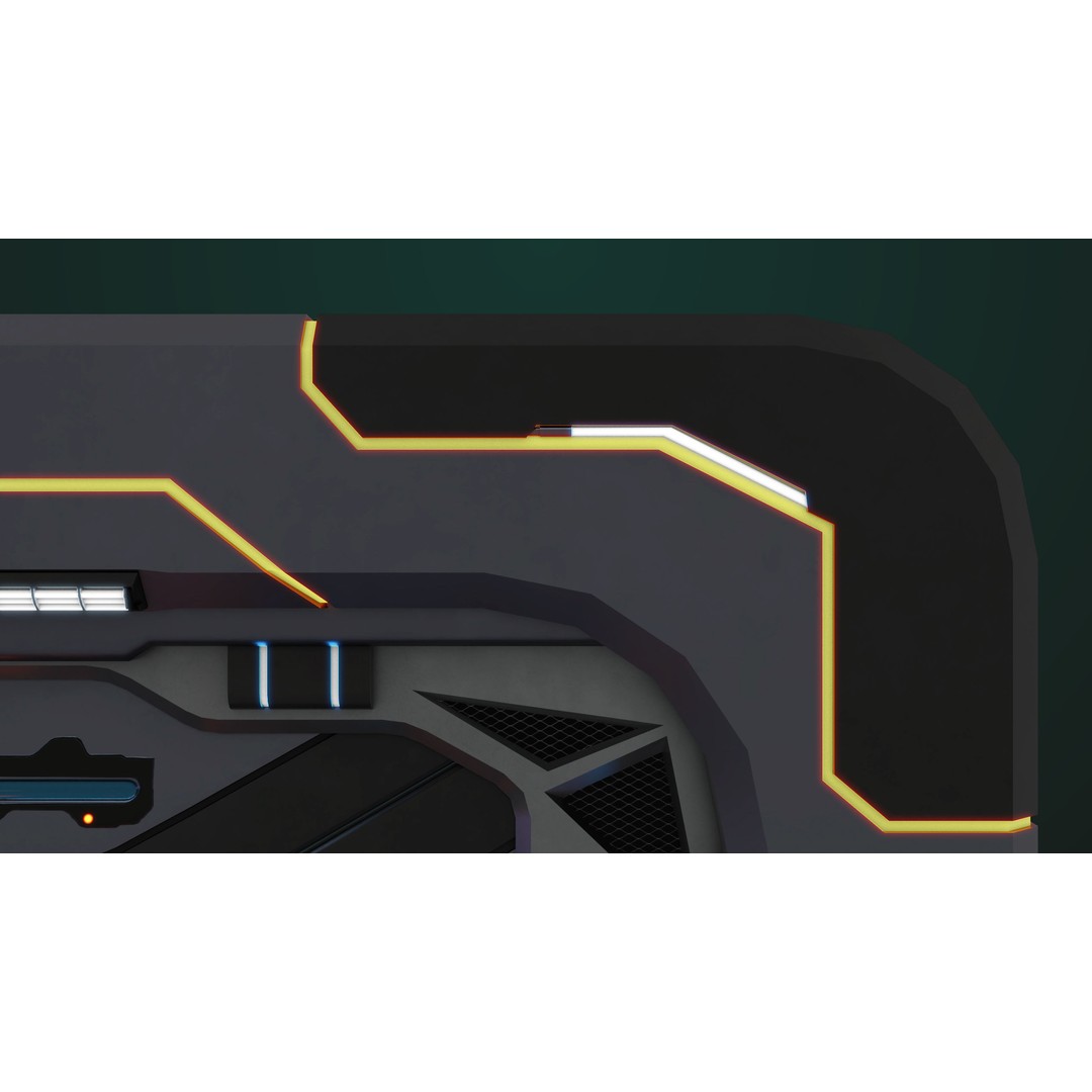 Sci-Fi Door 3D Model – Low Poly PBR Rigged Game Asset, FBX - View 12