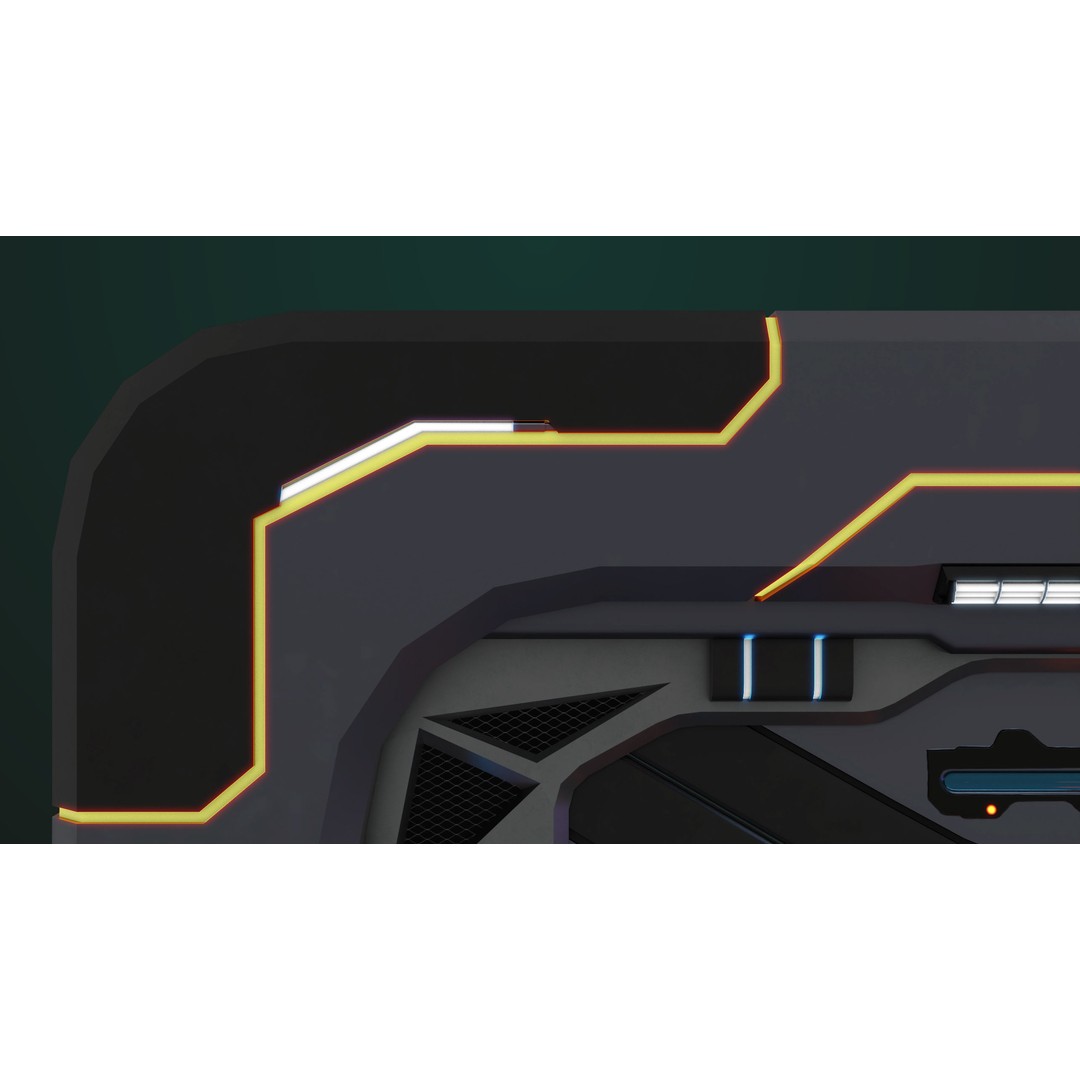 Sci-Fi Door 3D Model – Low Poly PBR Rigged Game Asset, FBX - View 14