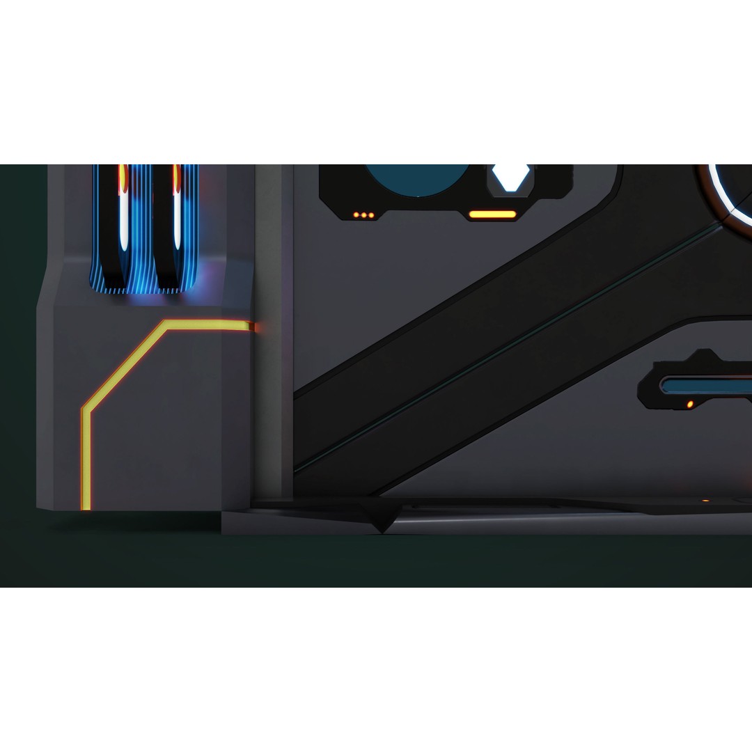 Sci-Fi Door 3D Model – Low Poly PBR Rigged Game Asset, FBX - View 15