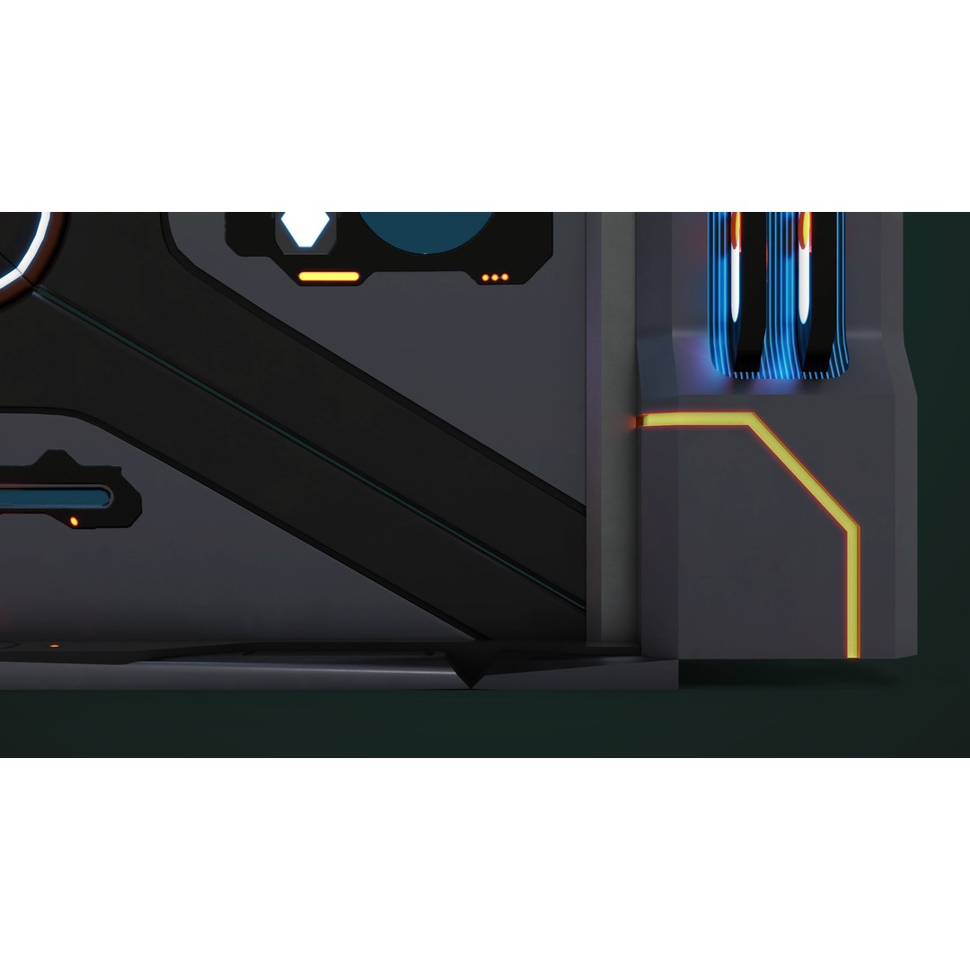 Sci-Fi Door 3D Model – Low Poly PBR Rigged Game Asset, FBX - View 17