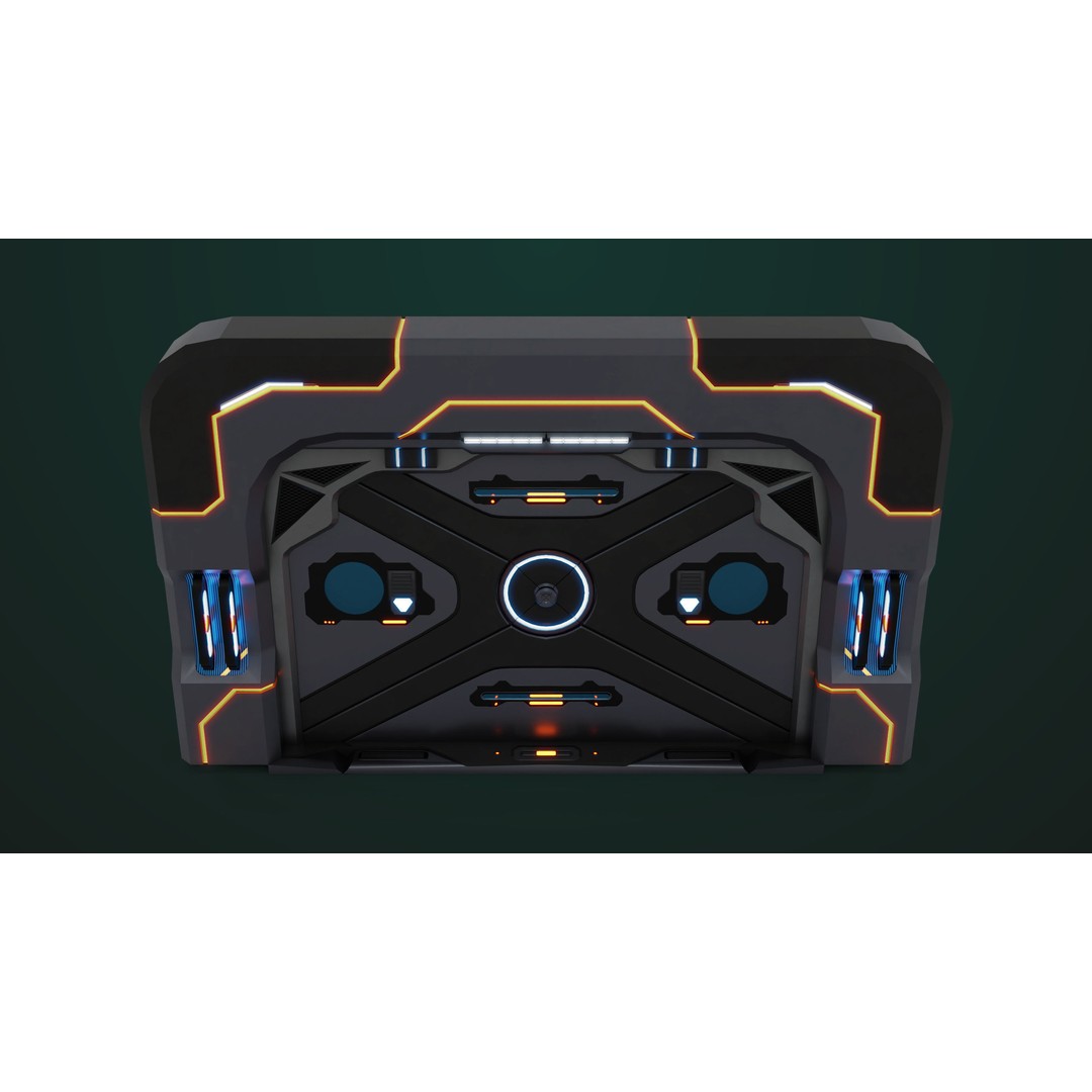 Sci-Fi Door 3D Model – Low Poly PBR Rigged Game Asset, FBX - View 18