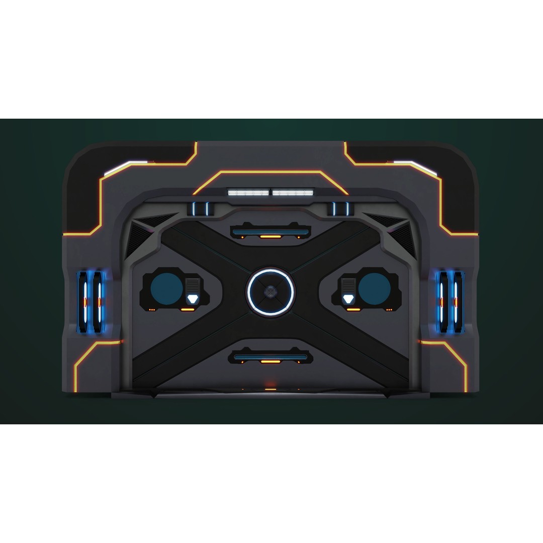 Sci-Fi Door 3D Model – Low Poly PBR Rigged Game Asset, FBX - View 19