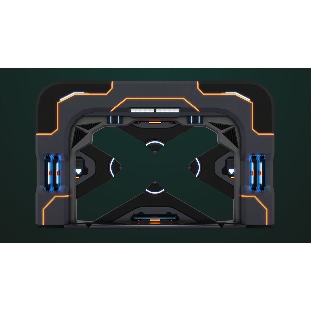 Sci-Fi Door 3D Model – Low Poly PBR Rigged Game Asset, FBX - View 20