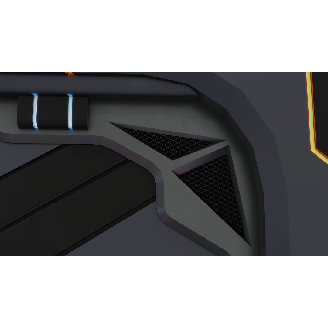 Sci-Fi Door 3D Model – Low Poly PBR Rigged Game Asset, FBX - View 24