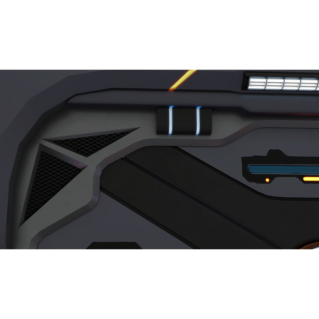 Sci-Fi Door 3D Model – Low Poly PBR Rigged Game Asset, FBX - View 25
