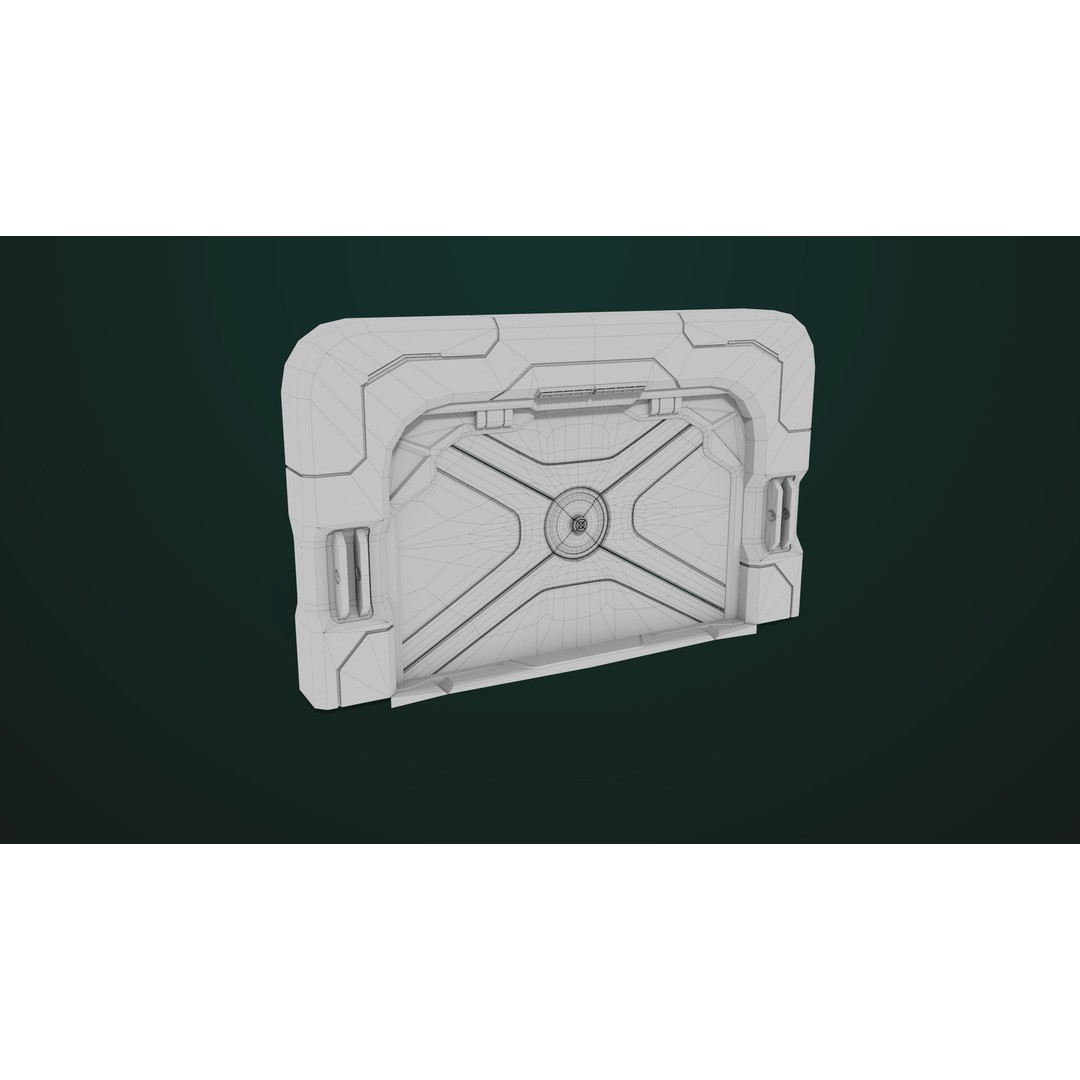 Sci-Fi Door 3D Model – Low Poly PBR Rigged Game Asset, FBX - View 28