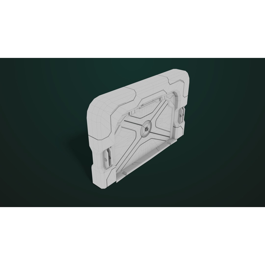 Sci-Fi Door 3D Model – Low Poly PBR Rigged Game Asset, FBX - View 29