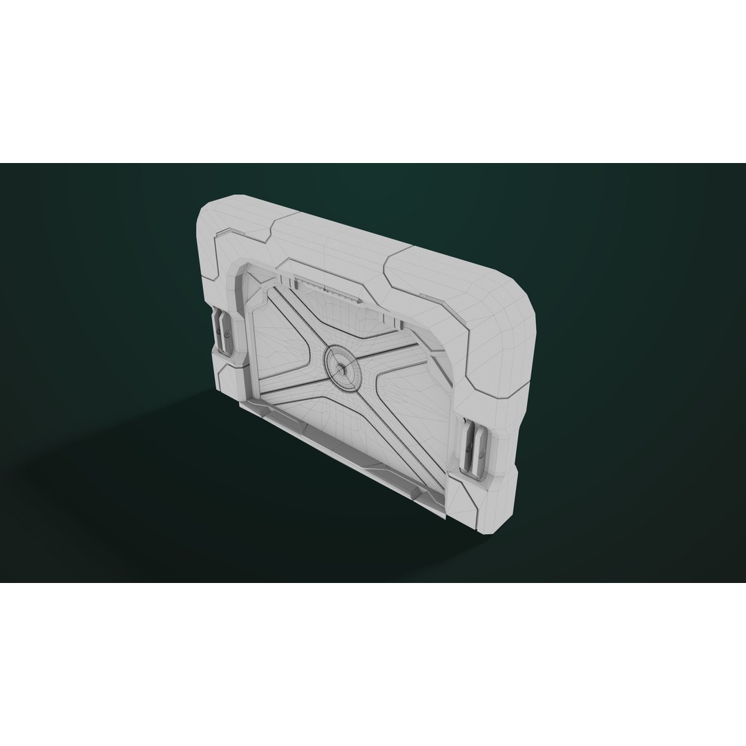 Sci-Fi Door 3D Model – Low Poly PBR Rigged Game Asset, FBX - View 30