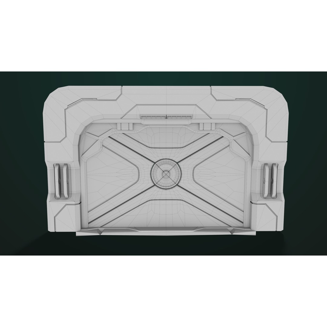 Sci-Fi Door 3D Model – Low Poly PBR Rigged Game Asset, FBX - View 31