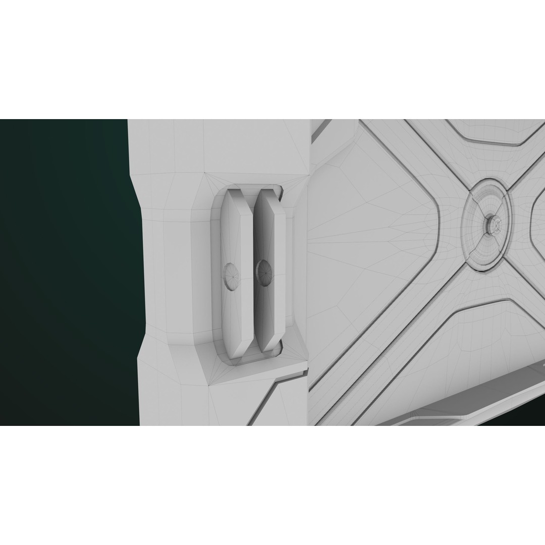 Sci-Fi Door 3D Model – Low Poly PBR Rigged Game Asset, FBX - View 33