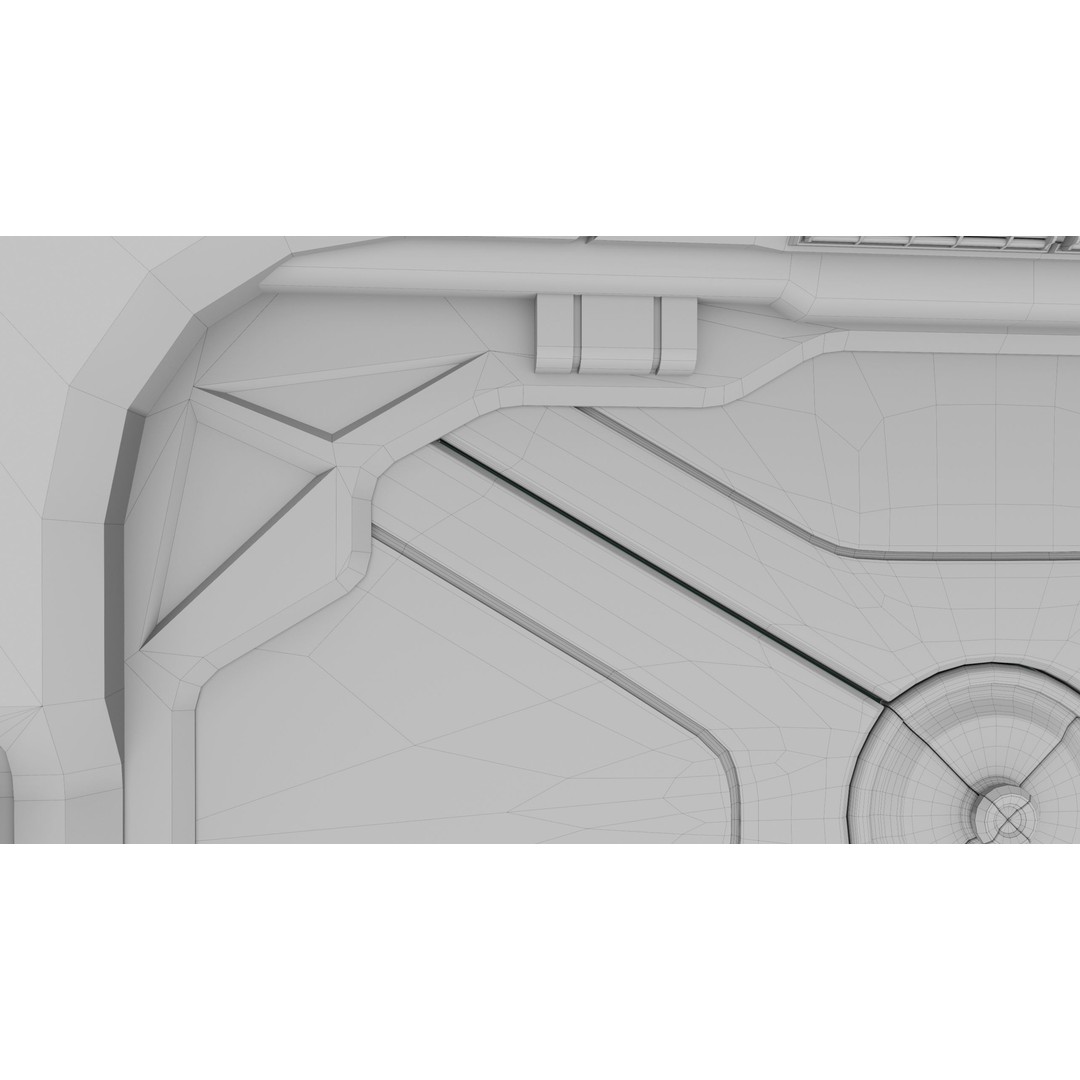 Sci-Fi Door 3D Model – Low Poly PBR Rigged Game Asset, FBX - View 35