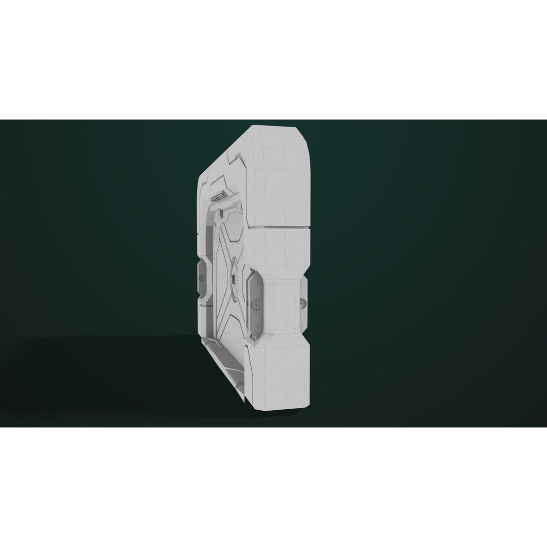Sci-Fi Door 3D Model – Low Poly PBR Rigged Game Asset, FBX - View 37