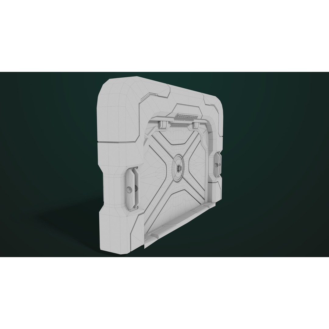 Sci-Fi Door 3D Model – Low Poly PBR Rigged Game Asset, FBX - View 38