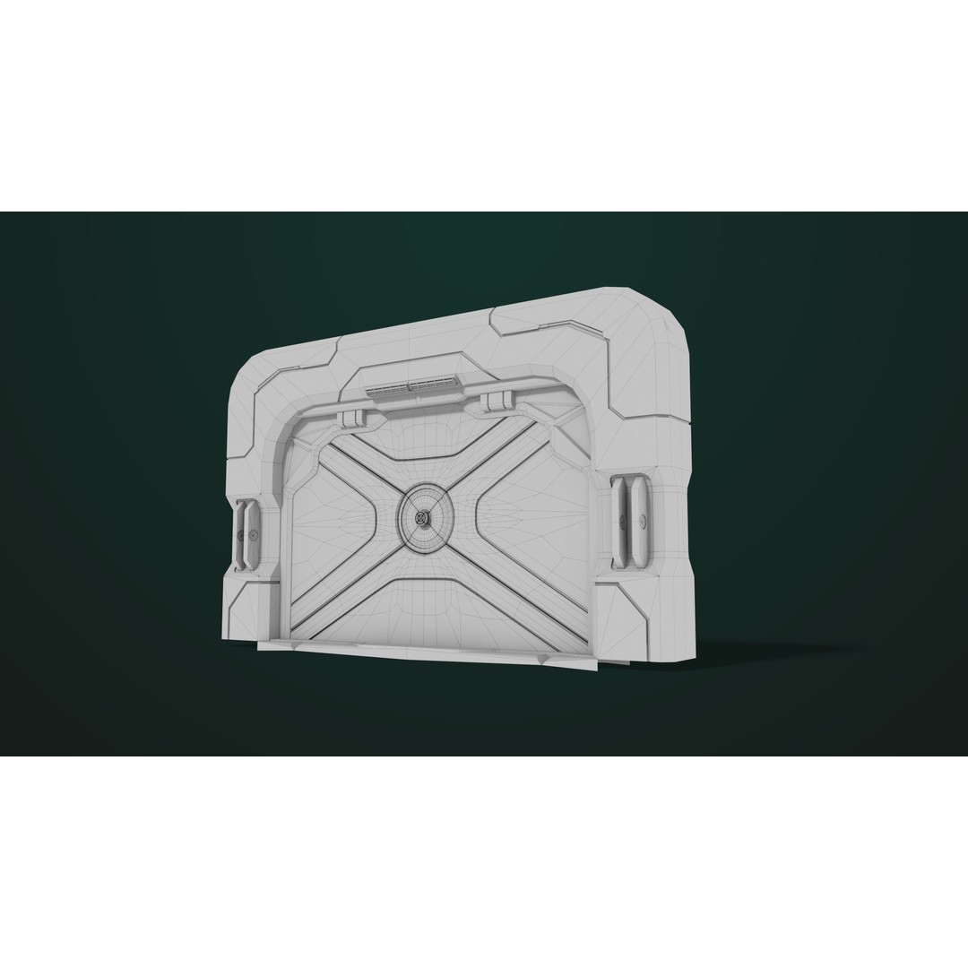 Sci-Fi Door 3D Model – Low Poly PBR Rigged Game Asset, FBX - View 40