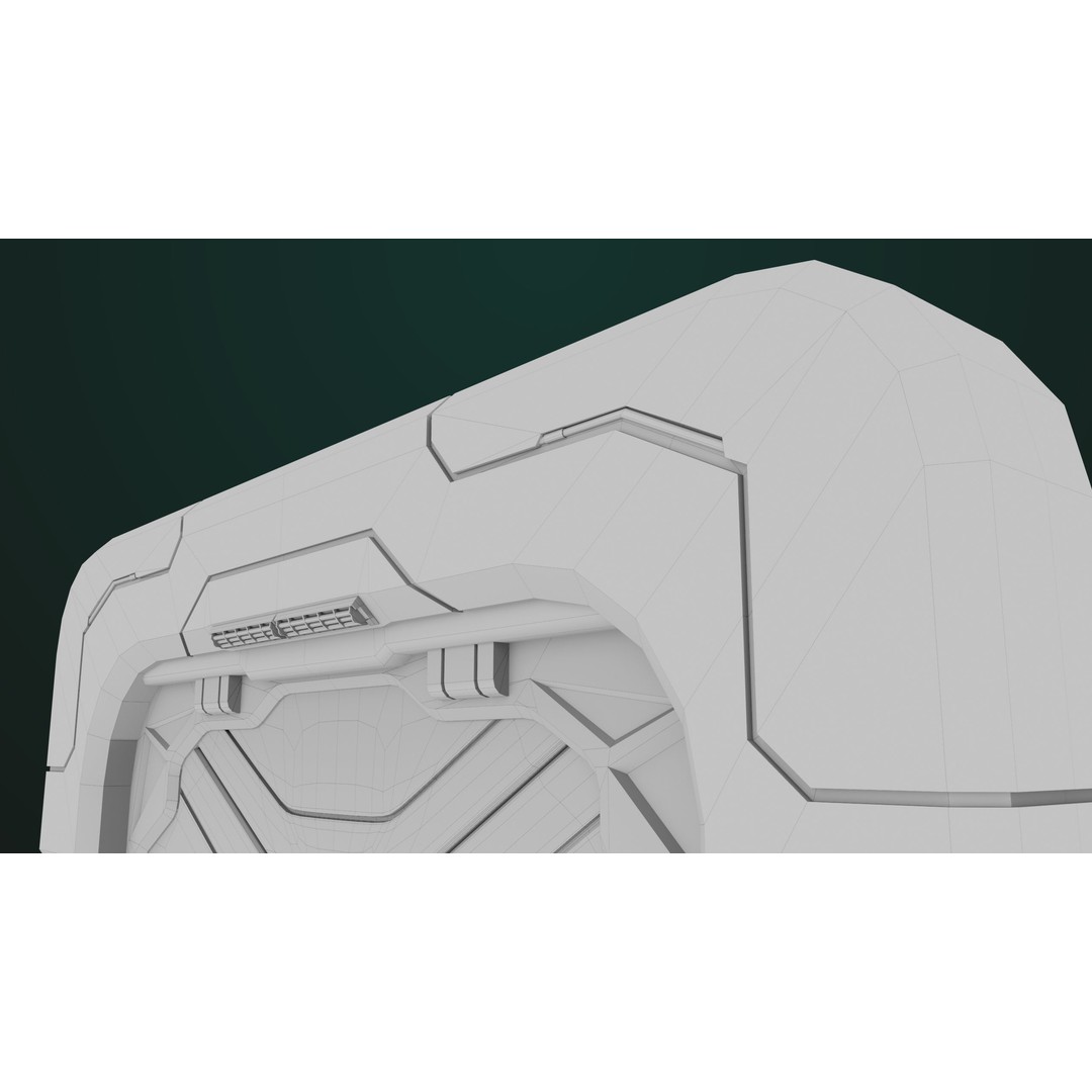 Sci-Fi Door 3D Model – Low Poly PBR Rigged Game Asset, FBX - View 42