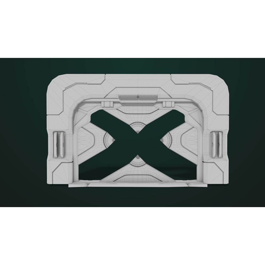 Sci-Fi Door 3D Model – Low Poly PBR Rigged Game Asset, FBX - View 44