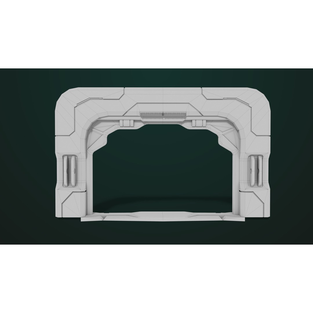 Sci-Fi Door 3D Model – Low Poly PBR Rigged Game Asset, FBX - View 45