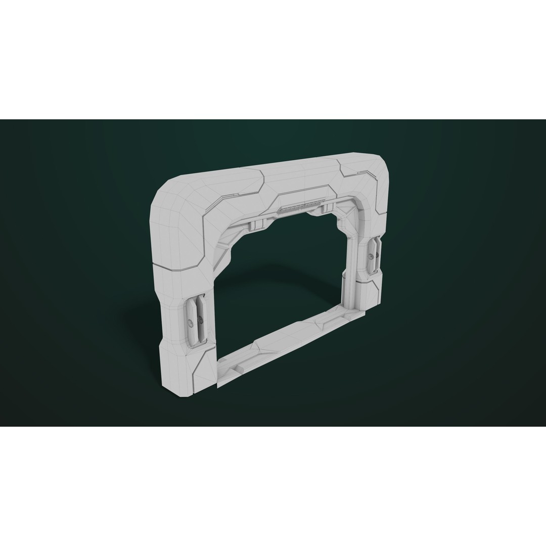 Sci-Fi Door 3D Model – Low Poly PBR Rigged Game Asset, FBX - View 46