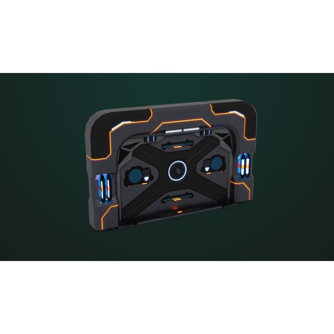 Sci-Fi Door 3D Model – Low Poly PBR Rigged Game Asset, FBX - View 5