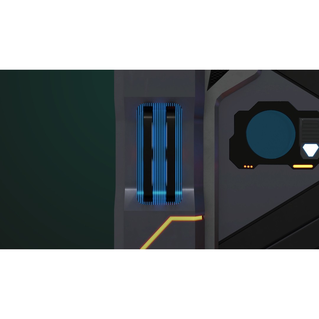 Sci-Fi Door 3D Model – Low Poly PBR Rigged Game Asset, FBX - View 8