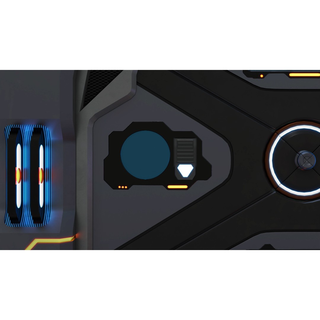 Sci-Fi Door 3D Model – Low Poly PBR Rigged Game Asset, FBX - View 9
