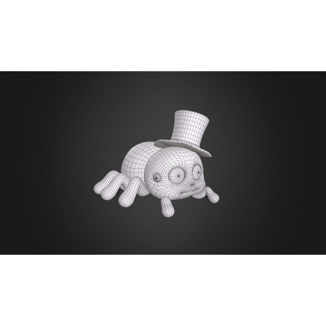 Cute Spider Rigged 3D Model – Cartoon Animal with PBR Textures, FBX
