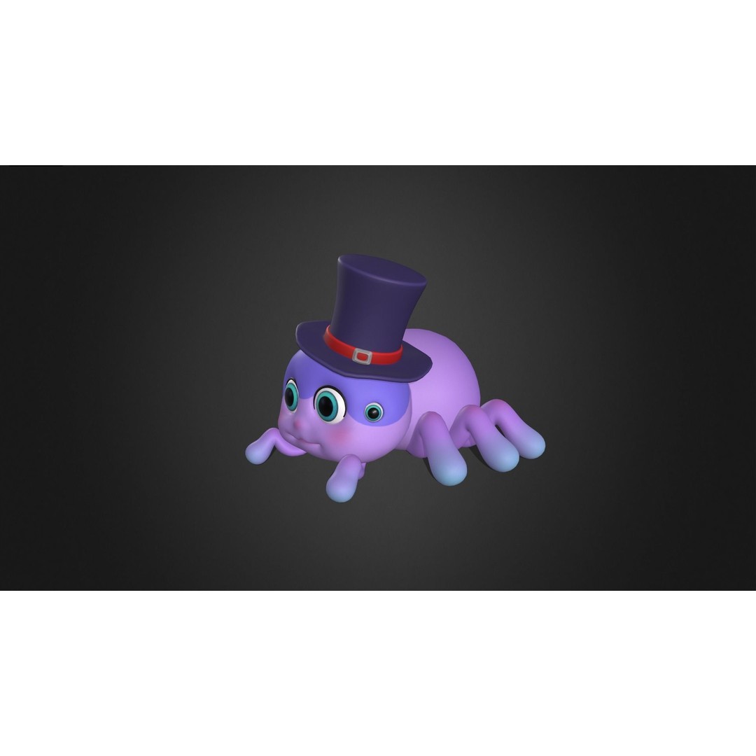 Cute Spider Rigged 3D Model – Cartoon Animal with PBR Textures, FBX - View 15