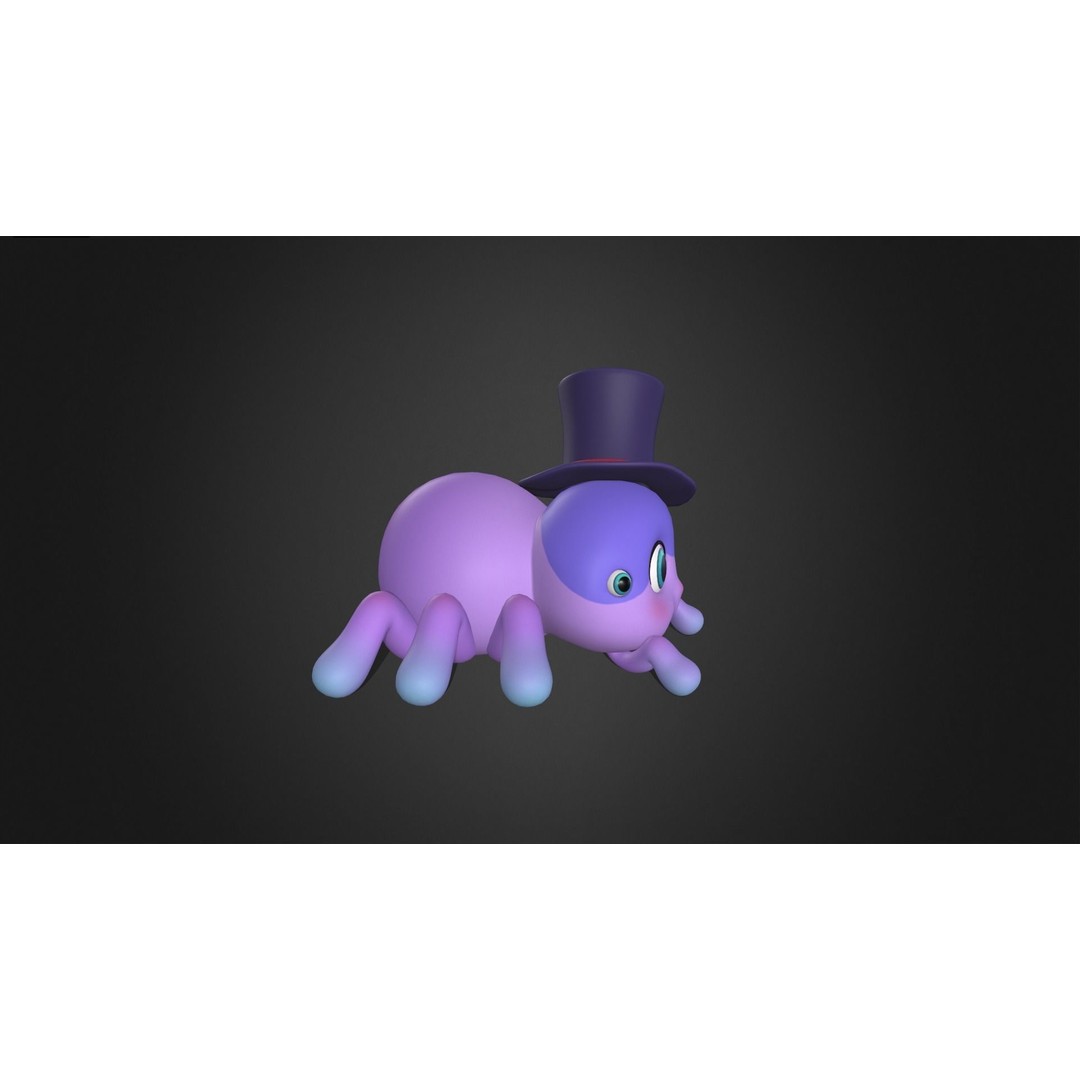 Cute Spider Rigged 3D Model – Cartoon Animal with PBR Textures, FBX - View 5