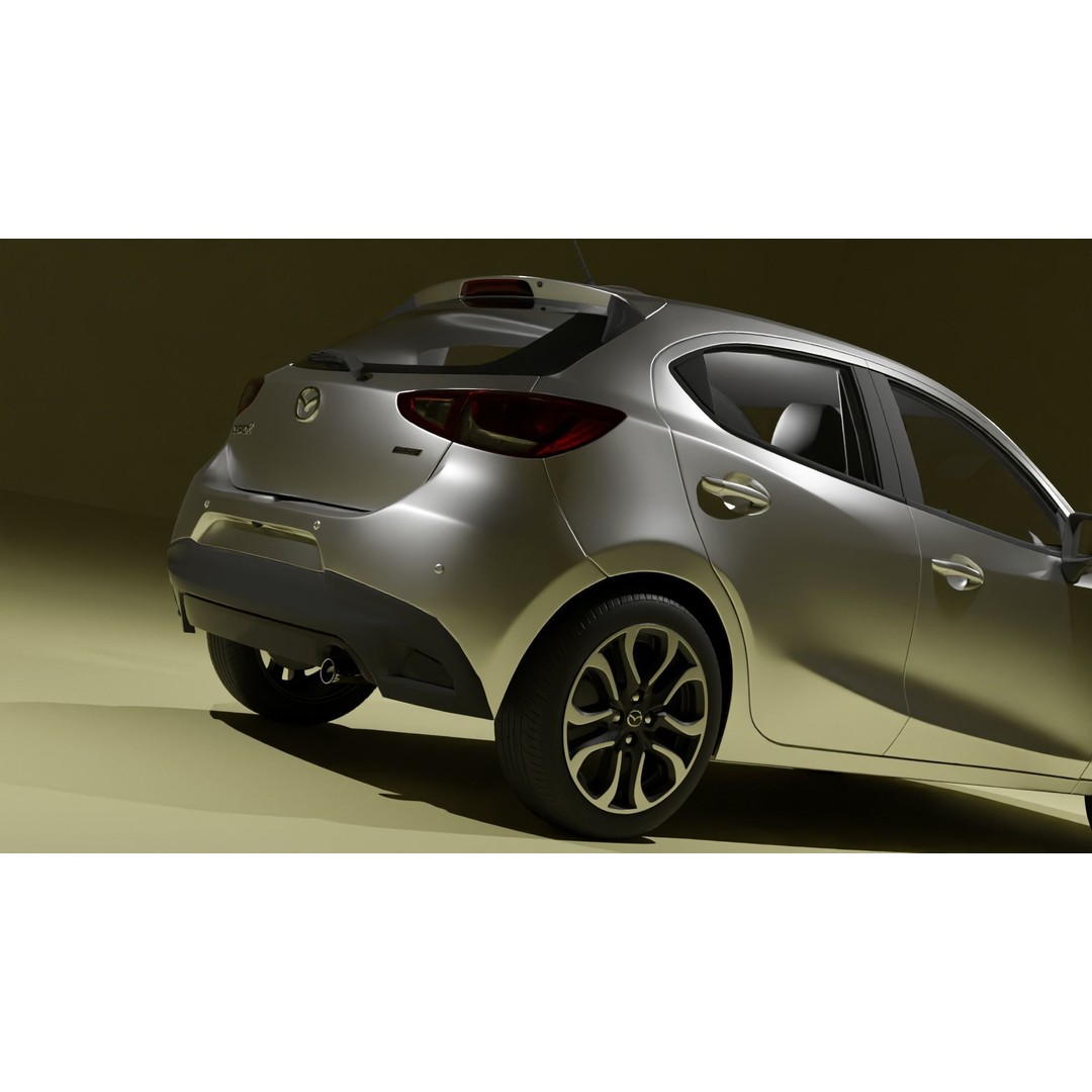 Mazda 2 3D Model – Low Poly Game Asset, Blender, FBX, OBJ - View 11