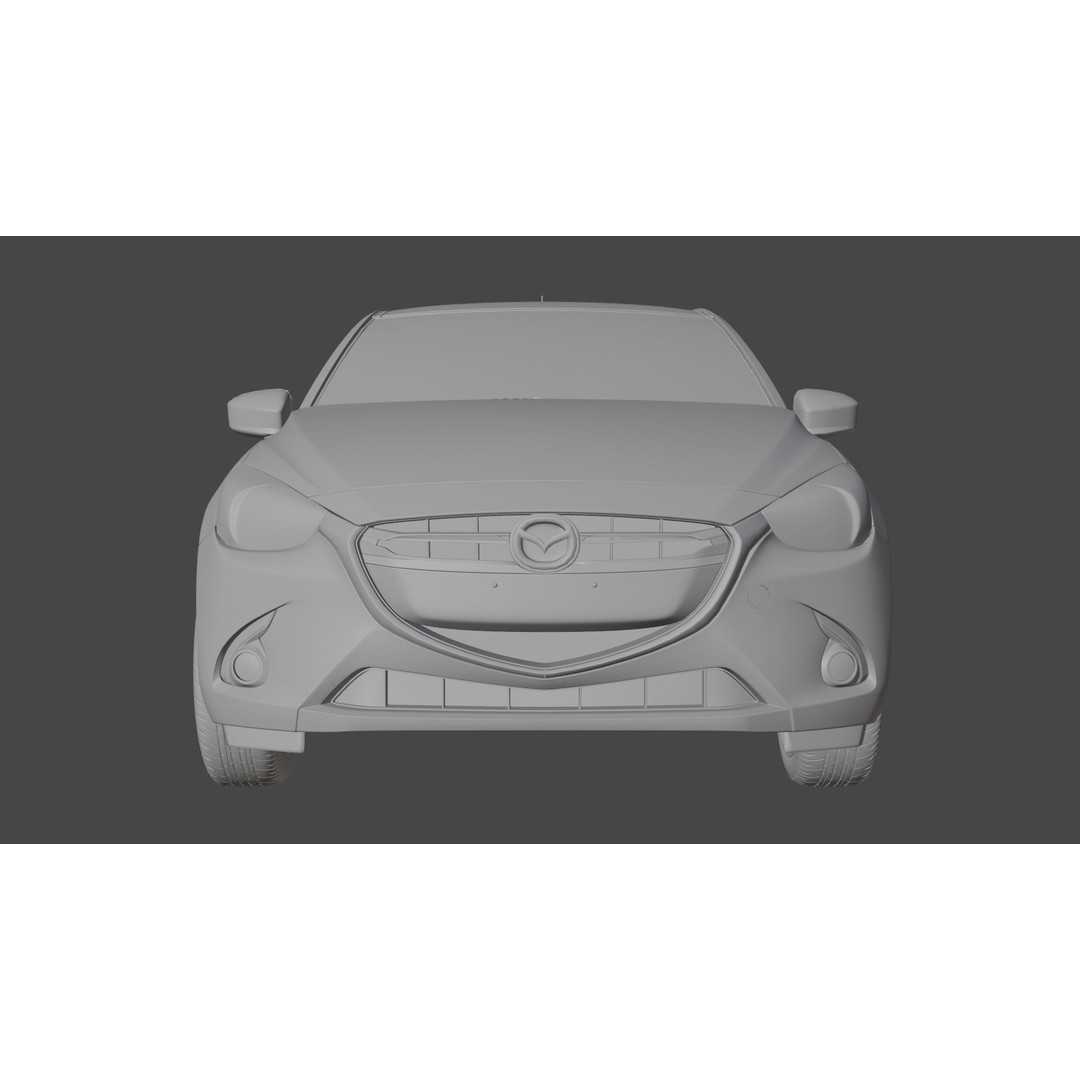 Mazda 2 3D Model – Low Poly Game Asset, Blender, FBX, OBJ - View 16