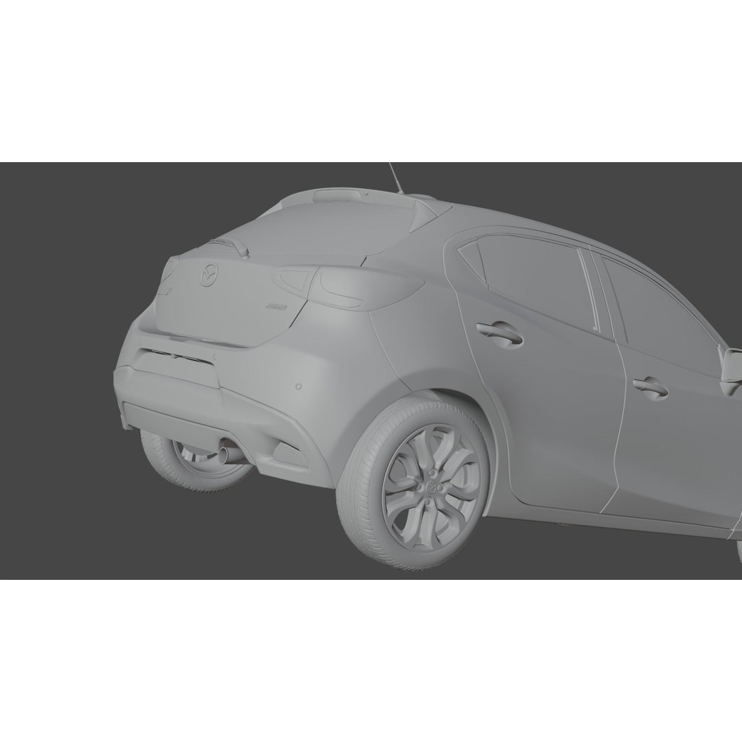 Mazda 2 3D Model – Low Poly Game Asset, Blender, FBX, OBJ - View 20