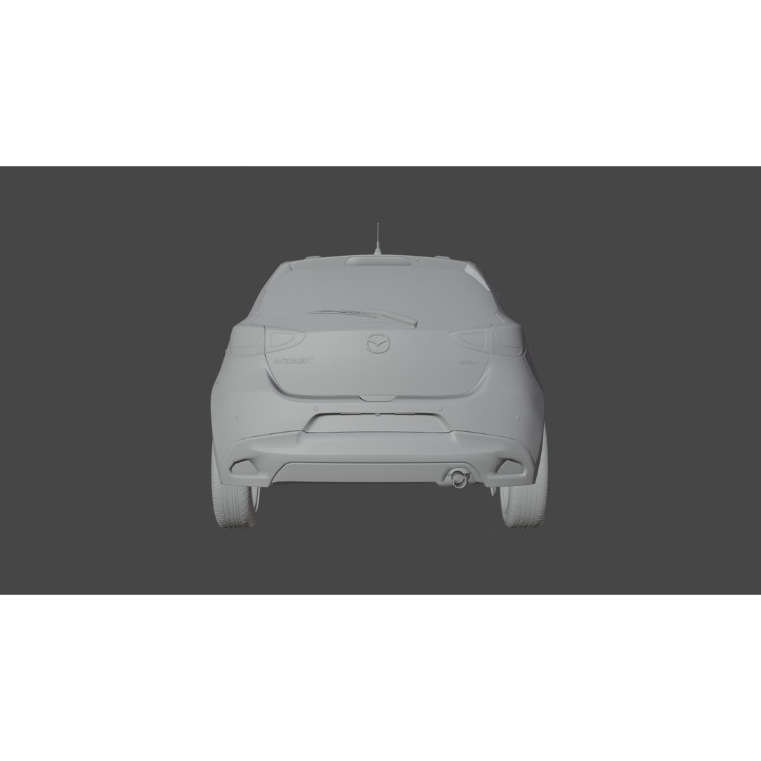 Mazda 2 3D Model – Low Poly Game Asset, Blender, FBX, OBJ - View 21